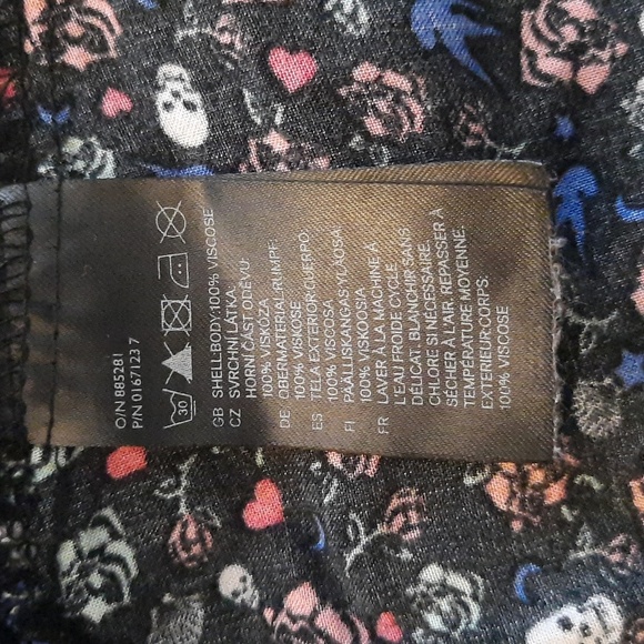 H&M Divided Skull Rose Print Adjustable Spaghetti Strap Dress Size 4 - Picture 8 of 8